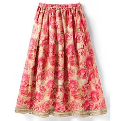 Pine Kids Woven Sleeveless Lehenga Choli Set with Floral Print & Lace Detailing - Pink