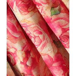 Pine Kids Woven Sleeveless Lehenga Choli Set with Floral Print & Lace Detailing - Pink