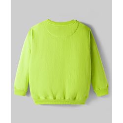 Pine Kids Knit Full Sleeves Solid Sweatshirt - Lime Green