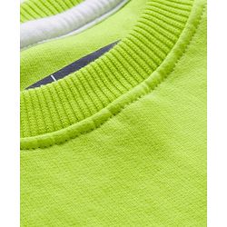 Pine Kids Knit Full Sleeves Solid Sweatshirt - Lime Green