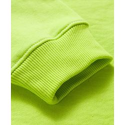 Pine Kids Knit Full Sleeves Solid Sweatshirt - Lime Green