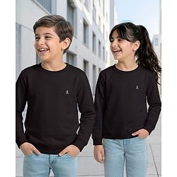 Pine Kids Knit Full Sleeves Solid Sweatshirt - Lime Green