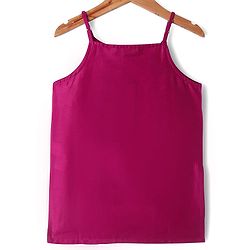 Pine Kids Woven Sleeveless Kurta Palazzo & Dupatta Set With Floral Embroidery & Sequin Detailing - Dark Pink