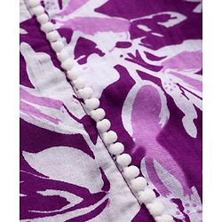 Pine Kids Cotton Woven Three Fourth Sleeves Floral Printed Kurta Salwar & Dupatta Set - Purple