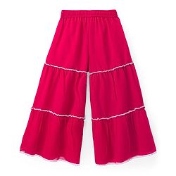 Pine Kids Woven Cap Sleeves Kurta Gharara & Dupatta Set With Floral Print - Red