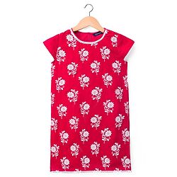 Pine Kids Woven Cap Sleeves Kurta Gharara & Dupatta Set With Floral Print - Red