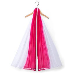 Pine Kids Woven Cap Sleeves Kurta Gharara & Dupatta Set With Floral Print - Red