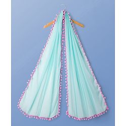 Pine Kids Woven Three Fourth Sleeves Kurta Churidar & Dupatta Set With Floral Embriodery - Lilac