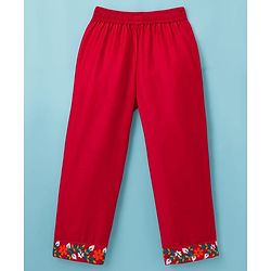 Pine Kids Woven Three Fourth Sleeves Floral Embroidered Kurti & Salwar Set with Dupatta - White & Red