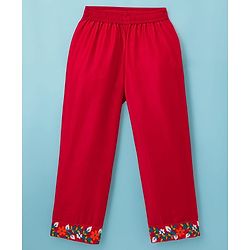 Pine Kids Woven Three Fourth Sleeves Floral Embroidered Kurti & Salwar Set with Dupatta - White & Red