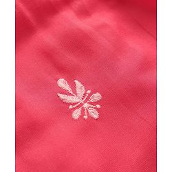 Pine Kids Woven Three Fourth Sleeves Kurti Palazzo Set with Dupatta & Floral Embroidery - Pink