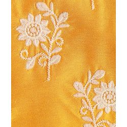 Pine Kids Cotton Woven Full Sleeves Kurta Pajama Set With Floral Embroidered Jacket - White