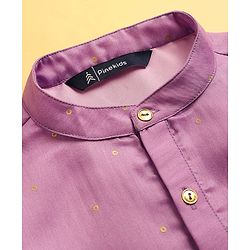 Pine Kids Woven Full Sleeves Kurta Pajama Set With Ombre Effect & Foil Print - Lilac