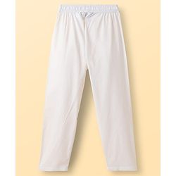 Pine Kids Viscose Woven Full Sleeves Kurta Pajama & Floral Embriodered Jacket Set - White & Navy Blue