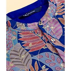Pine Kids Woven Full Sleeves Leafy Printed Kurta Pyjama Set- Multicolour