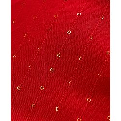 Pine Kids Woven Mandarin Collar Full Sleeves Kurta Pyjama Set With Printed Jacket & Sequin Detailing  - Red