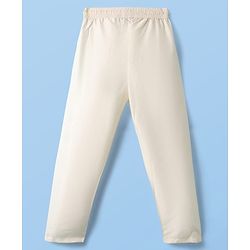 Pine Kids Woven Full Sleeves Kurta Pyjama Set with Floral Embroidery and Sequin Detailing - Offwhite & White