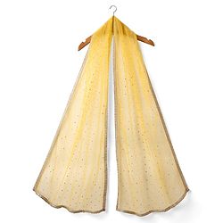 Pine Kids Woven Sleeveless Embroidered Choli & Floral Foil Printed Lehenga With Dupatta - Teal Blue & Yellow