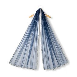 Pine Kids Woven Sleeveless Choli Lehenga & Dupatta Set with Floral Foil Print - Navy Blue