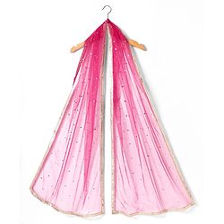 Pine Kids Woven Floral Printed Choli Lehenga With Dupatta Set & Sequin Embroidery - Pink
