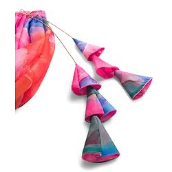 Pine Kids Woven Sleeveless Floral Printed & Embroidered Choli Lehenga with Dupatta - Pink