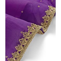 Pine Kids Woven Sleeveless Embroidered Choli Lehenga Set with Dupatta - Pink & Purple