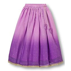 Pine Kids Woven Sleeveless Embroidered Choli Lehenga Set with Dupatta - Pink & Purple