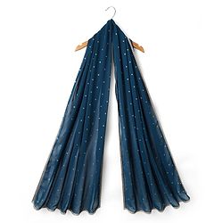 Pine Kids Woven Sleeveless   Choli Lehenga Set with Dupatta & Floral Embroidery  -Navy Blue