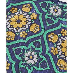 Pine Kids Woven Half Sleeves Floral Printed Choli Lehenga Set with Dupatta - Navy Blue
