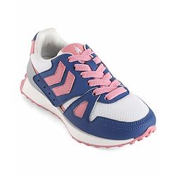 Pine Kids Lace Up Sneaker with Stripes - Pink & Blue