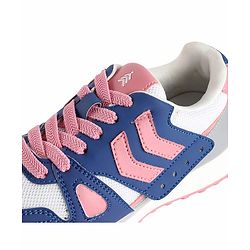 Pine Kids Lace Up Sneaker with Stripes - Pink & Blue
