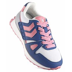 Pine Kids Lace Up Sneaker with Stripes - Pink & Blue