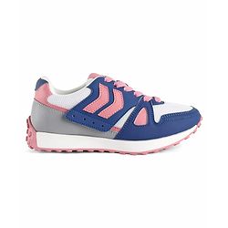 Pine Kids Lace Up Sneaker with Stripes - Pink & Blue