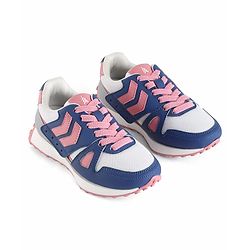 Pine Kids Lace Up Sneaker with Stripes - Pink & Blue