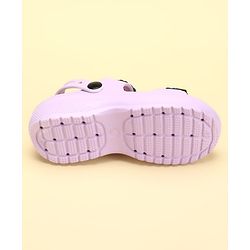 Pine Kids Back Strap Clogs with Donuts Applique - Purple