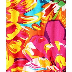 Pine Kids Rayon Woven Half Sleeves Frock With Floral Print & Belt - Multicolor