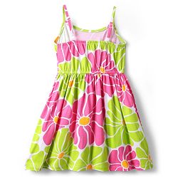 Pine Kids Cotton Knit Half Sleeves Jacket & Frock With Floral Print - Pink & Limegreen