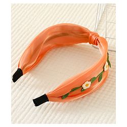 Pine Kids Hair Band with Floral Applique - Peach