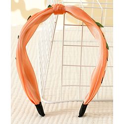 Pine Kids Hair Band with Floral Applique - Peach