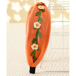 Pine Kids Hair Band with Floral Applique - Peach