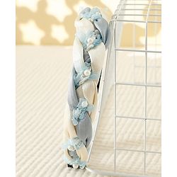 Pine Kids Free Size Hair Band With Pearl Detailing - Blue & White