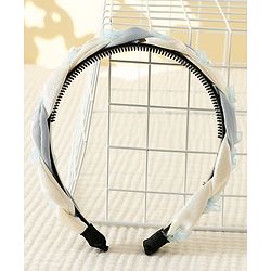 Pine Kids Free Size Hair Band With Pearl Detailing - Blue & White