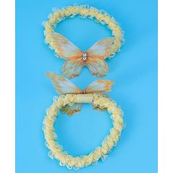 Pine Kids Hair Rubber Bands Pack of 8 With Butterfly Applique- Multicolor