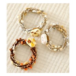 Pine Kids Free Size Rubber Bands & Scrunchies Set With Cat Applique Pack of 3 - Multicolor