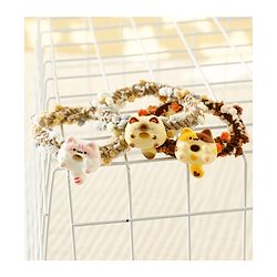 Pine Kids Free Size Rubber Bands & Scrunchies Set With Cat Applique Pack of 3 - Multicolor