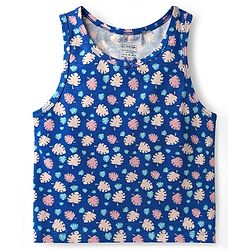Pine Kids Cotton Lycra Knit Sleeveless Vests With Floral Print Pack Of 3 (Color May Vary)
