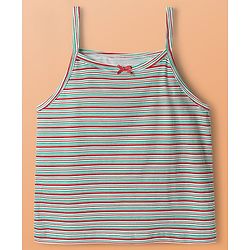 Pine Kids Cotton Elastane Knit Sleeveless Slip With Stripes & Polka Dots Pack Of 3 - Yellow White & Green