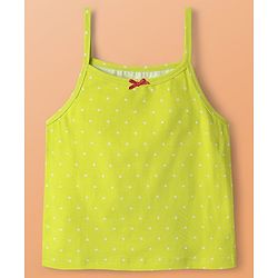 Pine Kids Cotton Elastane Knit Sleeveless Slip With Stripes & Polka Dots Pack Of 3 - Yellow White & Green