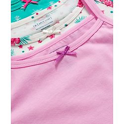 Pine Kids Cotton Knit Sleeveless Slips With Floral Print Pack Of 3 (Colour May Vary)