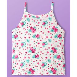 Pine Kids Cotton Knit Sleeveless Slips With Floral Print Pack Of 3 (Colour May Vary)